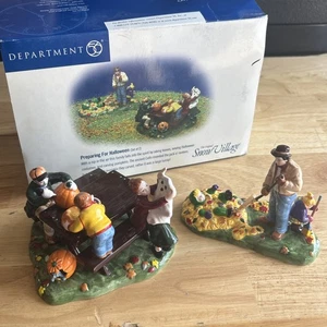 Department 56 Preparing for Halloween Village Figurines Leaves Pumpkins READ! - Picture 1 of 21