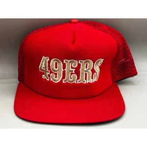49ers Vintage Red Embroidered Baseball Trucker (New Era) Hat - Picture 1 of 4