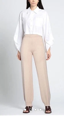 Peserico Women's Casual Beige Pants. Wool/silk. Made in Italy. Size 44 (US8) NWT - Image 1 of 4