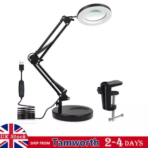 10X LED Magnifier Glass Desk Lamp With Light Stand Clamp Beauty Magnifying Lamp - Picture 1 of 22