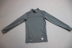 Nike Pro Long Sleeve Boys Size Medium Gray Performance T Shirt Fitted - Picture 1 of 7