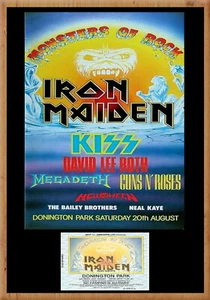 Monsters Of Rock Castle Donington 1988 Concert Poster plus ticket  Repo - Picture 1 of 1