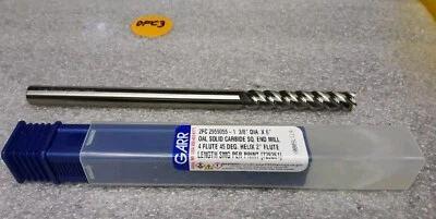 GARR  3/8" DIA. X 2" LOC X 3/8" SHK. X 6" OAL,  4-FL SOLID CARBIDE END MILL, - Image 1 of 3