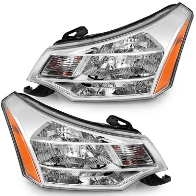 For 2008-2011 Ford Focus S SE SES SEL Chrome Headlights Assembly Pair Left+Right Foto 1 de 4
