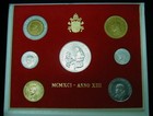 1991 Vatican Italy complete set coins Unc with silver in official box