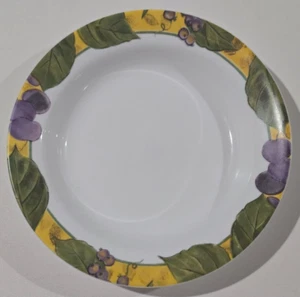 Corelle Tuscan Vine ONE Large Rim Soup Bowl 9" Grapes Vine Yellow Rim - Picture 1 of 5