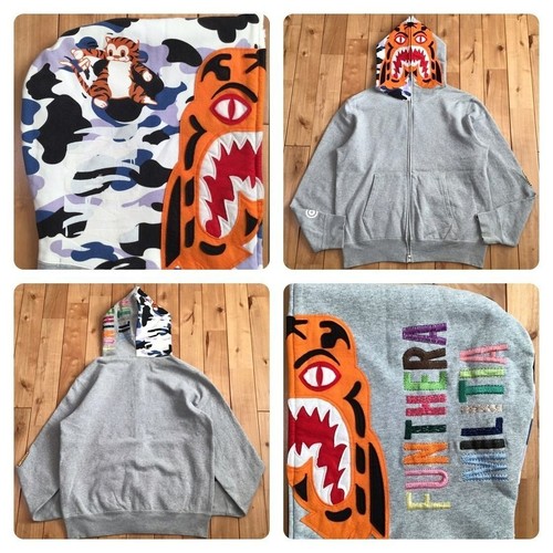 A BATHING APE (BAPE) Felpa con cappuccio Shizuoka Limited City Camo Tiger taglia M full zip A Bathing Ape USATA JP