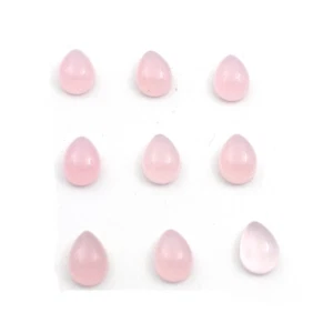 Natural Brazilian Rose Quartz Pear Shape Calibrated Loose Semi Precious Gemstone - Foto 1 di 11