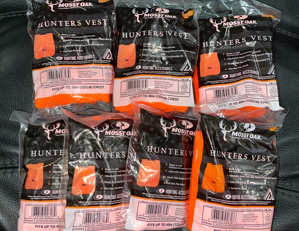 Mossy Oak Hunters Hunting Safety Vest Blaze Orange Size Large L F2