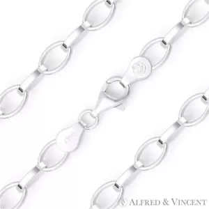 Brazalete de cadena de cable italiano Romy Link de 5,6 mm en plata esterlina maciza 0,925 Italia - Imagen 1 de 2