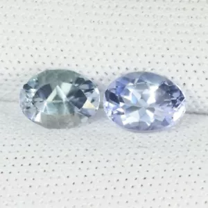 Pietra preziosa tanzanite naturale 1,47 cts miglior grado lucida non riscaldata"" - coppia ovale!! - Foto 1 di 3