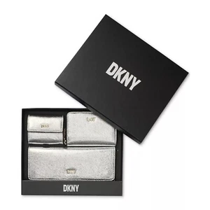 Dkny Women’s Lumen 3 Piece Wallet Set in Gift Box Silver One Size NWT - Picture 1 of 8