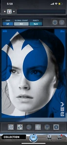 Star Wars Card Trader Portraits Series 2 Rey Blue Award - Picture 1 of 1