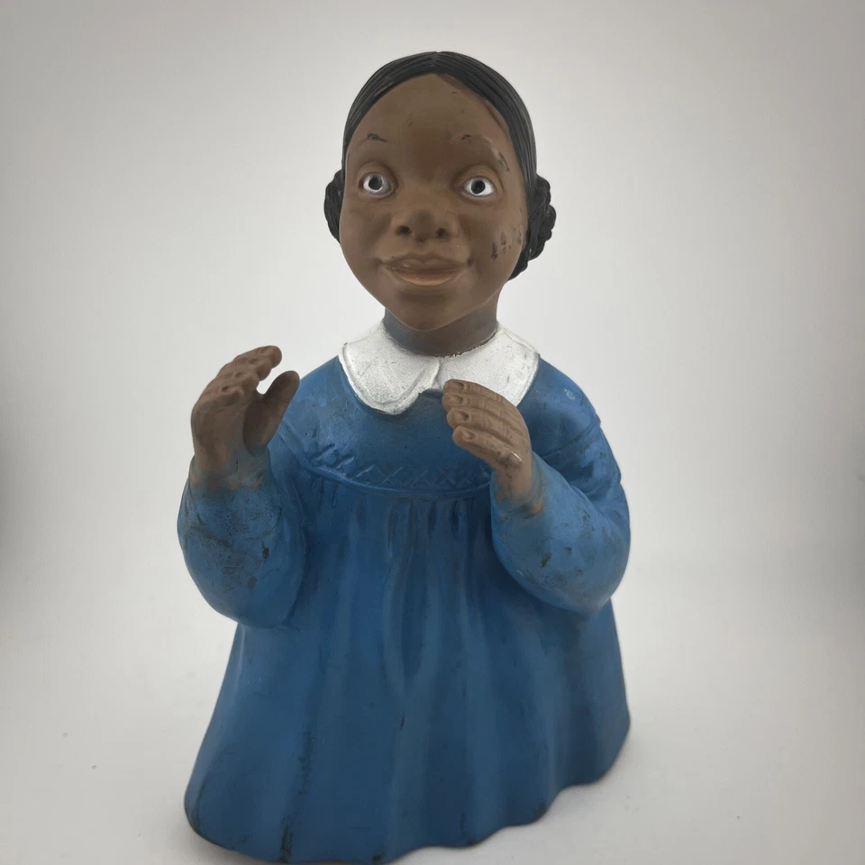 Vintage 1968 Childcraft African American Girl Rubber Hand Puppet  Blue Dress - Image 1 of 4