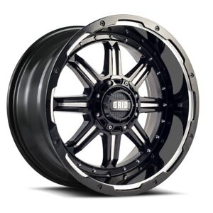 Grid Wheels GD10 Gloss Black Milled 20X10 Size One Piece Cast Wheels 12155M21