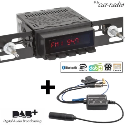 RetroSound Radiomodul Motor-1DAB-1 mit  Display Schwarz und DAB Antennensplitter - Bild 1 von 4