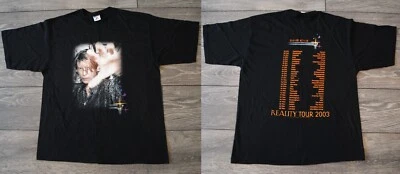 VINTAGE DAVID BOWIE T-SHIRT 2003 REALITY TOUR TEE JERZEES BLACK MENS MEDIUM RARE - Image 1 of 4