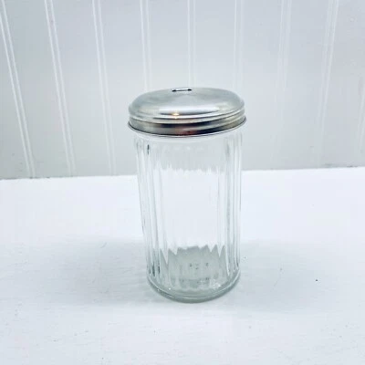 Sugar Glass Dispenser w/Stainless Steel Lid Anchor Hocking Clear Glass - Image 1 of 4