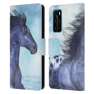 OFFICIAL SIMONE GATTERWE HORSES LEATHER BOOK WALLET CASE COVER FOR HUAWEI PHONES - Picture 1 of 10