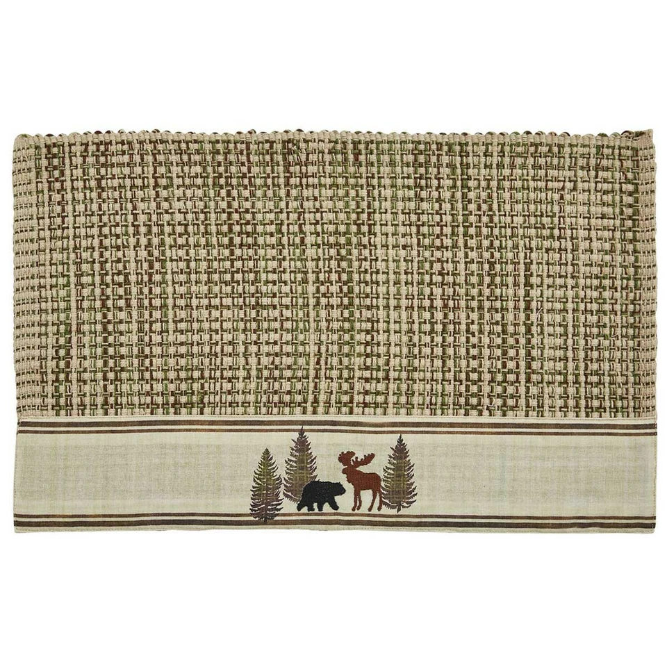 2 Wilderness Trail Bear Moose Heavy Woven Cotton Rustic Country Placemats 13x19 - Image 1 of 3