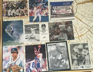 LOT OF 10 Autographed Photos RODRIGUEZ, BARRETT, FELLER, SLATER, MADDUX, MULDER - Picture 1 of 11