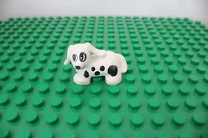 Lego Vintage Duplo Animal Farm Zoo White Spot Black Dog House Puppy Pup - Picture 1 of 1