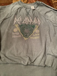 Def Leppard Oversized Crew Sweatshirt Gr. XXL - 1992 USA Tour - Olivgrün - Bild 1 von 13
