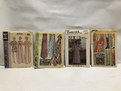 McCalls Butterick Simplicity Ties Caftan Pullover spats bags Sewing Pattern Lot - Image 1 of 4
