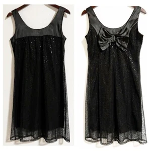 Jonathan Martin Y2K Sequin Bow Back Dress Black Size 6 - Picture 1 of 12