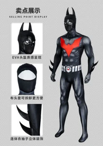 Comic DC Batman Beyond Men Jumpsuit Cosplay Costumes Bodysuit Mask Helmet - Picture 1 of 12
