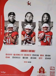 2024 Louisville Cardinals Fußball Zeitplan Poster U of L Football 24x18 - Bild 1 von 2