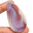 Natural Red Botswana Agate Pear Cabochon Drilled Gemstone 77 Ct 56X31x4mm A24205