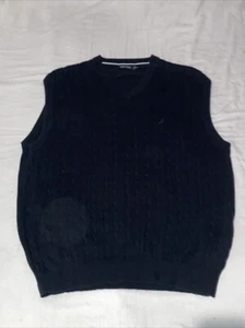 Nautica Sweater Vest Men's Sleeveless Navy Blue  Logo Size XXL - Picture 1 of 10