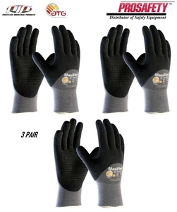 GUANTES DE TRABAJO PROTECTORES 3- PIP 34-845 MaxiFlex recubiertos palmas punteadas agarre nitrilo - Imagen 1 de 6