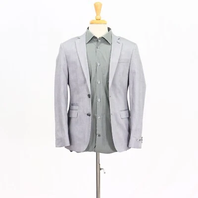Express 36S Gray Sport Coat Blazer Jacket Solid 2B Cotton - Image 1 of 4
