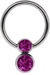 Titan Intimo Piercing Capezzolo Gioiello Anello Bcr 1,2mm Con Doppio - Foto 1 di 12