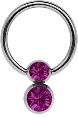 Titan Intimo Piercing Capezzolo Gioiello Anello Bcr 1,2mm Con Doppio - Immagine 1 di 2