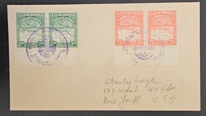 c. 1930 Venezuela Philatelic Cover ties 4 stamps cd Caracas-New York - Picture 1 of 2
