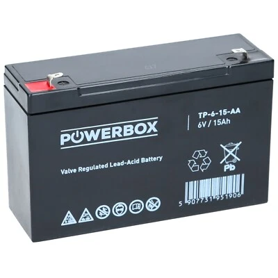 POWERBOX Akku 6V 15Ah Blei Gel Akku Batterie Elektrofahrrad E Bike Scooter Echolot
