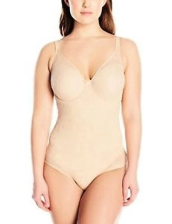 Bali Ultra Light Underwire Body Briefer Firm Control Shaper Bodysuit 36b 6552