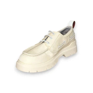 BOSS Ryan Mocc scarpe casual da uomo in tela bianca mocassino US 9 - Foto 1 di 4