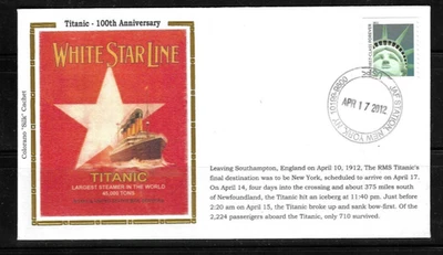 Titanic- 100th Anniversary , White Star Line/ not an FDC . Colorano Silk Cachet - Image 1 of 2