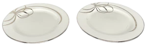 Juego de 2 platos de pan y mantequilla de platino Kate Spade Belle Boulevard arco plateado EE. UU. - Imagen 1 de 4
