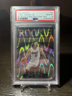 2023-24 Jaime Jaquez Select Rookie Revolution Tectonic Prizm RC PSA 10 GEM Heat - Image 1 of 2