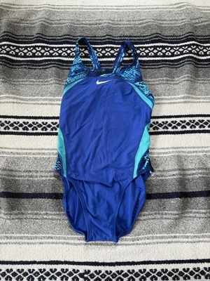 Nike Mujer Azul Nadador Cruzado Correa Trasera Talla 8 Foto 1 de 4