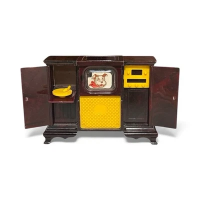 1940s Ideal Toys Miniature Dollhouse TV Radio Record Player Console Hard to Find - Image 1 of 4