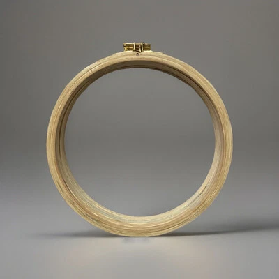 Wooden Embroidery Hoop Ring Frame 8” x 6pc Brass Screw 5ply Needlework & Crafts - Image 1 of 4