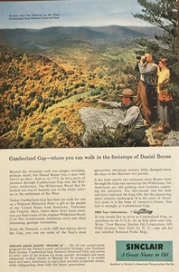 Sinclair Oil Corporation 1957 Print Ad Cumberland Gap Kentucky Daniel Boone KY - Picture 1 of 1