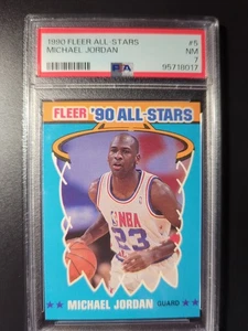 1990 Fleer All-Stars 🏀#5 Michael Jordan "The G.O.A.T" PSA 7 🏀 Chicago Bulls - Bild 1 von 5