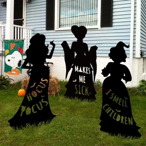 Hocus Pocus Halloween Decorations Outdoor: 3 Extra Large Black Hocus Pocus Witch - Picture 1 of 12